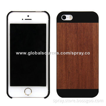 High Quality, Rubber Coated PC with Genuine Wood iPhone 5 Case, Various Patterns Available